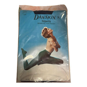 Vintage Danskin Seamless Run-Resist Tights 80s Style 69 Size B Navy Blue NEW